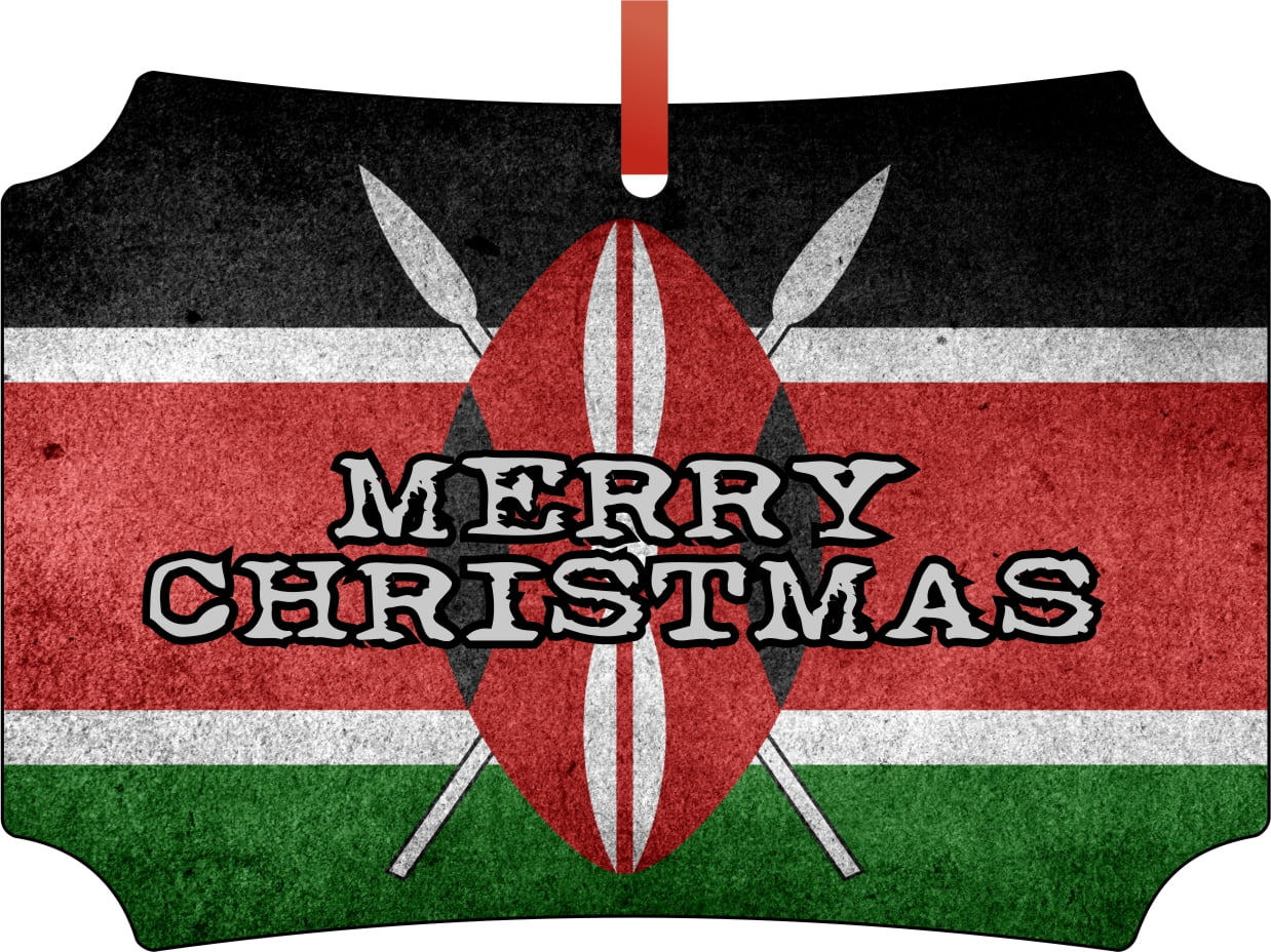 Flag Kenya Kenyan Grunge Flag Merry Christmas Double Sided Elegant Flag Kenya Kenyan Grunge Flag Merry Christmas Double Sided Elegant