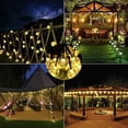 thumbnail image 5 of Cadena de luces solares para exteriores, 50 luces LED impermeables, 8 modos, para interior y exterior, jardín, patio, balcón, boda, fiesta, 5 of 5
