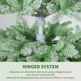 thumbnail image 3 of COZONY 7.5FT Green Prelit Snow Flocked Pencil Christmas Tree w/ Foldable Base for Holiday Decoration, 3 of 7