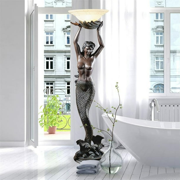 Design Toscano The Dess Offering, Bronze Mermaid Floor Lamp