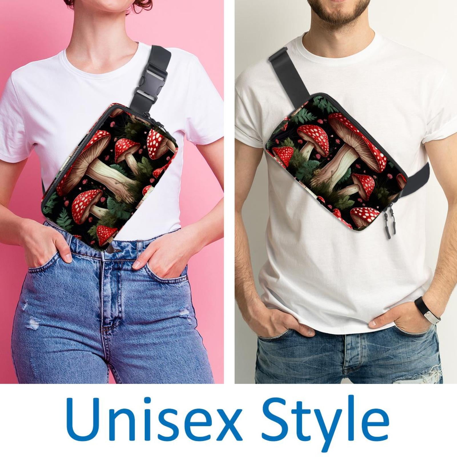 Mushroom Waist Pack Running Belt Fanny Packs Lightweight Adjustable with Extension Strap Unisex