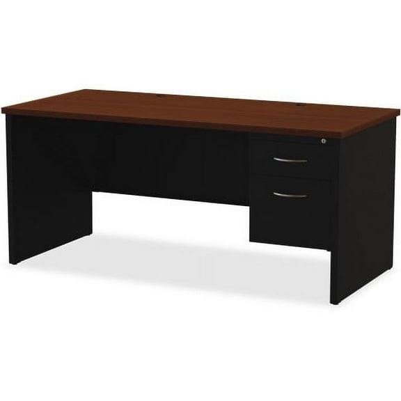 Lorell, LLR79145, Walnut Laminate Commercial Steel Desk Series, 1 Each