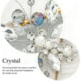 thumbnail image 4 of Flower Rhinestone Hair Pins Pearl Bridal Hair Pieces Headwear Blue Beads Wedding Headpiece Hair Dress Crystal Hair Accessories for Brides and Bridesmaids, 4 of 4