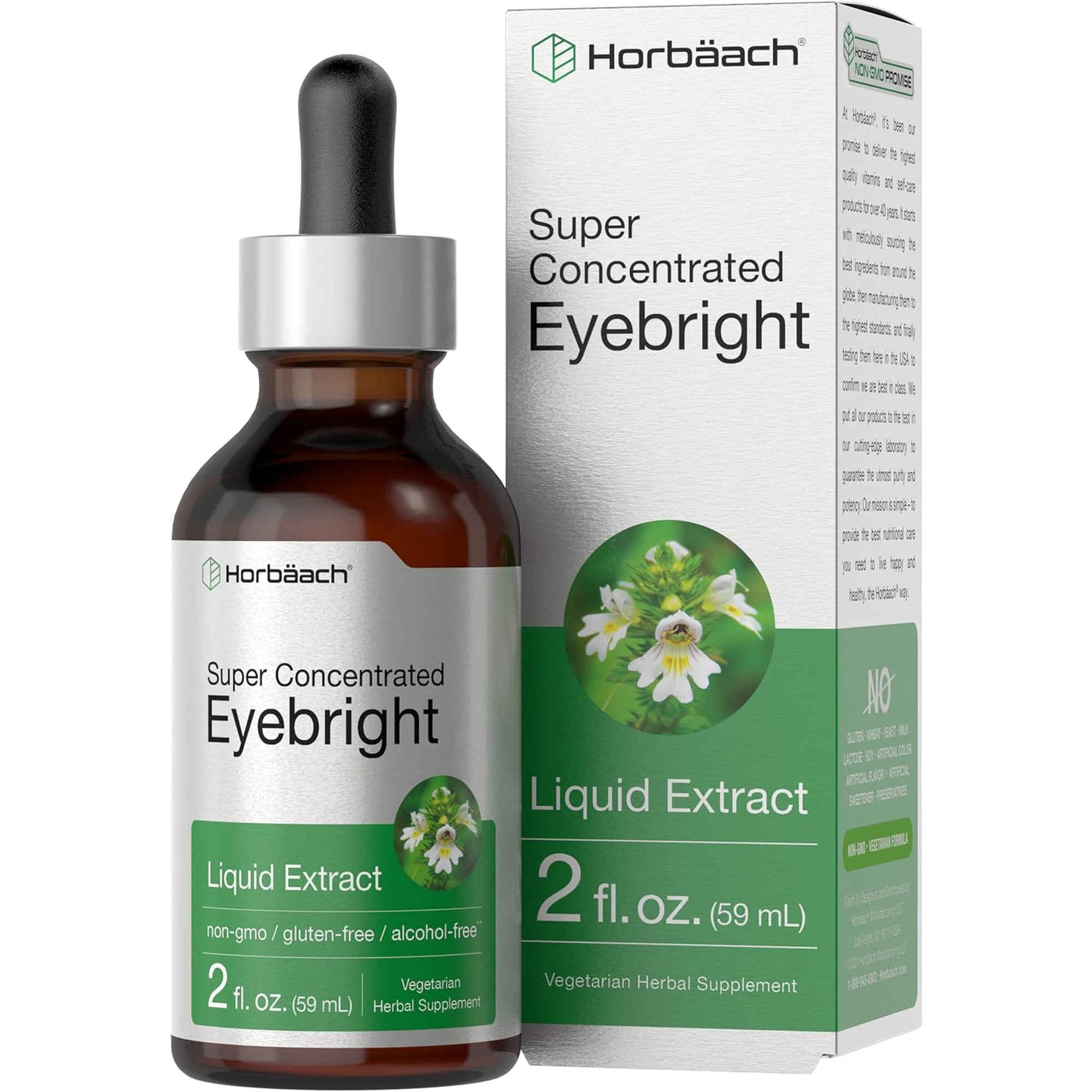 Eyebright Herb Tincture | 2 fl oz | Vegetarian & Alcohol Free for Men and Women | by Horbaach