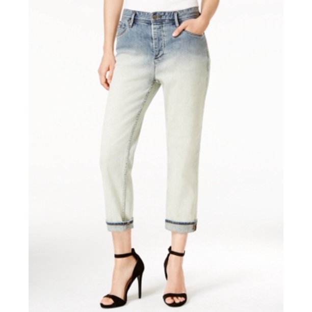 Armani Exchange Dip-Dyed Boyfriend Cropped Jeans 28 