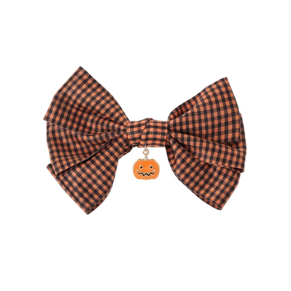 Way to Celebrate Halloween Women's Ghingham Pumpkin Bow Hair Clip, Multicolor, 1 Piece, Alligator Hair Clip