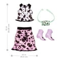 thumbnail image 3 of Barbie Fashion Pack of Doll Clothes, Complete Look Set with Cow-Print Top, Polyester, 3 of 4