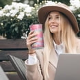 thumbnail image 5 of 20oz Coffee Tumblers Pink Tie Dye Pattern Stainless Steel Vacuum Insulated Travel Tumbler Coffee Cups Mug with Lid and Straw with Cleaning Brush for Cold & Hot Drinks, 5 of 5