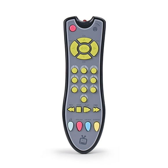 Graflsoa Multilingual Educational TV Remote Toy for Toddlers, Grey or Pink ABS Plastic, Battery Not Included