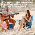 thumbnail image 5 of Coliware Folding Backpack Beach Chair, Blue Compact Lightweight Camping Chair with Carry Bag Cup Holder, Outdoor Reclining Low-Profile Travel Chair for Adults, Heavy-Duty, 5 of 10