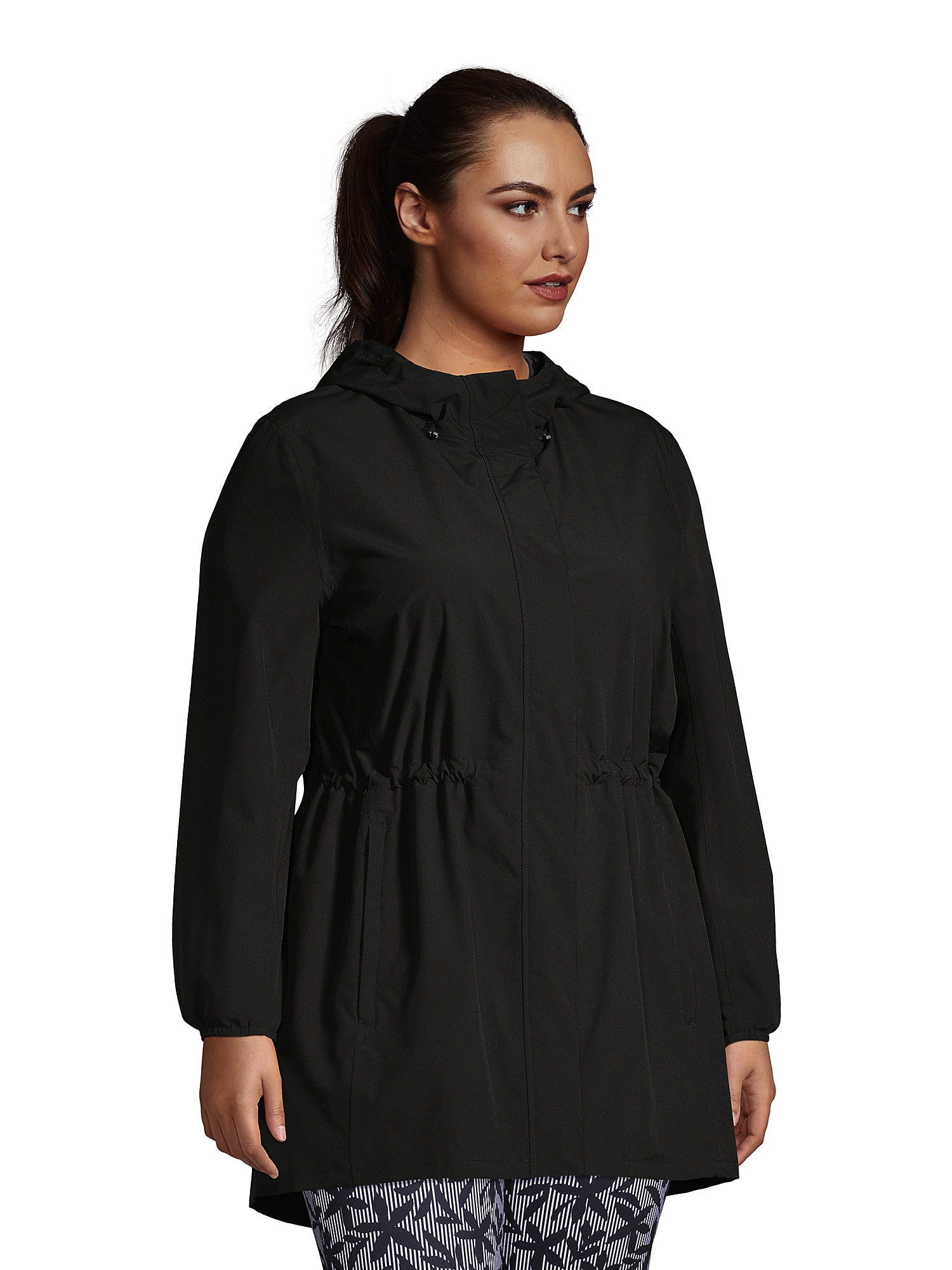 Lands' End Women's Tall Waterproof Hooded Packable Raincoat