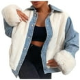 thumbnail image 1 of CEHVOM Mode Femmes Cardigan Décontracté en Peluche Patchwork Veste Manteau Liquidation, 1 of 8