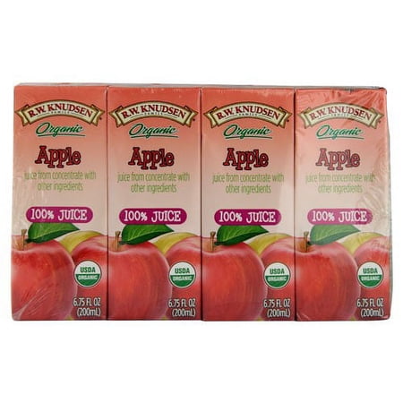 R.W. Knudsen Organic Juice, Apple, 6.75 Fl Oz, 4 Count