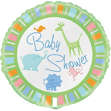 18" Foil Zoo Animals Baby Shower Balloon