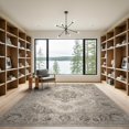 thumbnail image 2 of ODIKA 9'x12' Washable Area Rug Low Pile, Flatwoven, Beige Vintage Farmhouse Distressed Geometric Border Boho Large Flowing Dynamic for Great Room, Indoor Concept, Living, 2 of 7