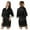 Black, variant on Women Silk Robe‌ for S-2XL Short Lace Trim Satin Kimono 3/4 Sleeve Bride Sleepwear Soft Bathrobe