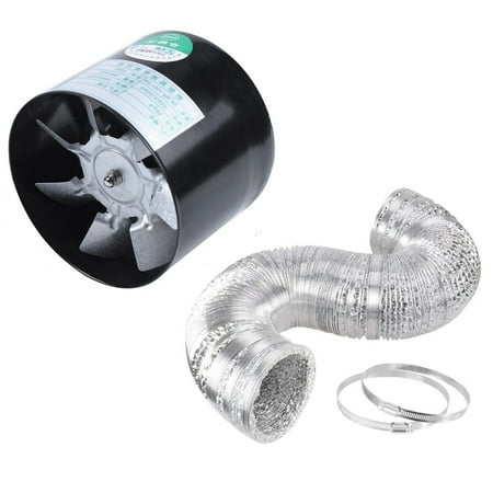 

4 Inch Inline Duct Fan Ventilator Metal Pipe Ventilation Exhaust Fan Mini Extractor Wall Fan with Aluminum Ducting B