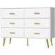 thumbnail image 1 of 6-cajón blanca y negra moderno cómoda con gold handles - spacious almacenamiento chest para dormitorio o hallway, 1 of 7