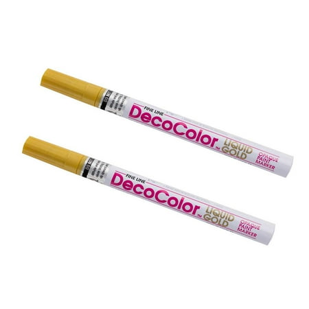 UPC: 0842497157696 | Marvy Uchida Fine Line Opaque Paint Markers Gold 2/Pack