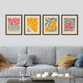 thumbnail image 2 of PixonSign Framed Wall Art, Abstract Flower Art Prints, Set of 4 Fruit Posters, Botanical Floral Wall Decor Prints, Minimalist Wall Décor Modern Artwork for Living Room, Bedroom - 12"x16" Black, 2 of 5
