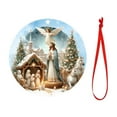 thumbnail image 2 of Adorno navideño de madera con forma de belén | Decoración navideña religiosa multicolor | Recuerdo rústico del nacimiento de Jesús tallado a mano de 8 cm | Regalos cristianos para el hogar, la, 2 of 9