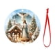 thumbnail image 2 of Belén de madera adorno del árbol de Navidad • Decoración religiosa de 3,14 pulgadas • Belén tallado a mano • Regalo sagrado de la Navidad, 2 of 9