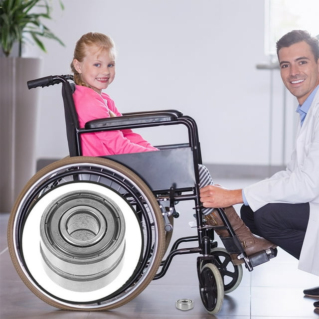 OFFIGAM 2 Pcs Durabilité Roulement de Roue avant de Fauteuil Roulant Pièces de Rechange en Fer Argenté pour Marcheurs