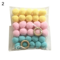 Visland Wool Felt Ball Garland Colorful Pom Pom Garland Handmade 6.5 Feet Long 30 Balls Felt Ball Garlands for Wall Christmas Tree Decoration