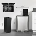thumbnail image 4 of LAZY BUDDY 16 Gal Dual Kitchen Trash Can, Rectangular Stainless Steel Recycling Garbage Can with 2 Built-in Odor Control Box, 4 of 9