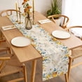thumbnail image 3 of Table Runner 120 Inches Long for Kitchen Dining, Daisy Spring Floral Dresser Scarf Farmhouse, Dining Table Decorations for Wedding/Parties, Farmhouse Botanical Green Leaves Vintage Art 13 x 120 In, 3 of 8