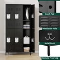 thumbnail image 4 of IKIMI 72" Metal Locker for Employees, 6 Doors Storage Cabinet Locker with Vented Compartments and Hooks for Gym, Garage, Living Room, Office, School, Black, 4 of 10