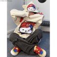 thumbnail image 2 of Sanrio Hellokitty Nuevas sudaderas con capucha lindas y geniales para otoño e invierno para mujer Versión coreana Chaqueta tipo cárdigan con cremallera de moda Top holgado y versátil, 2 of 5