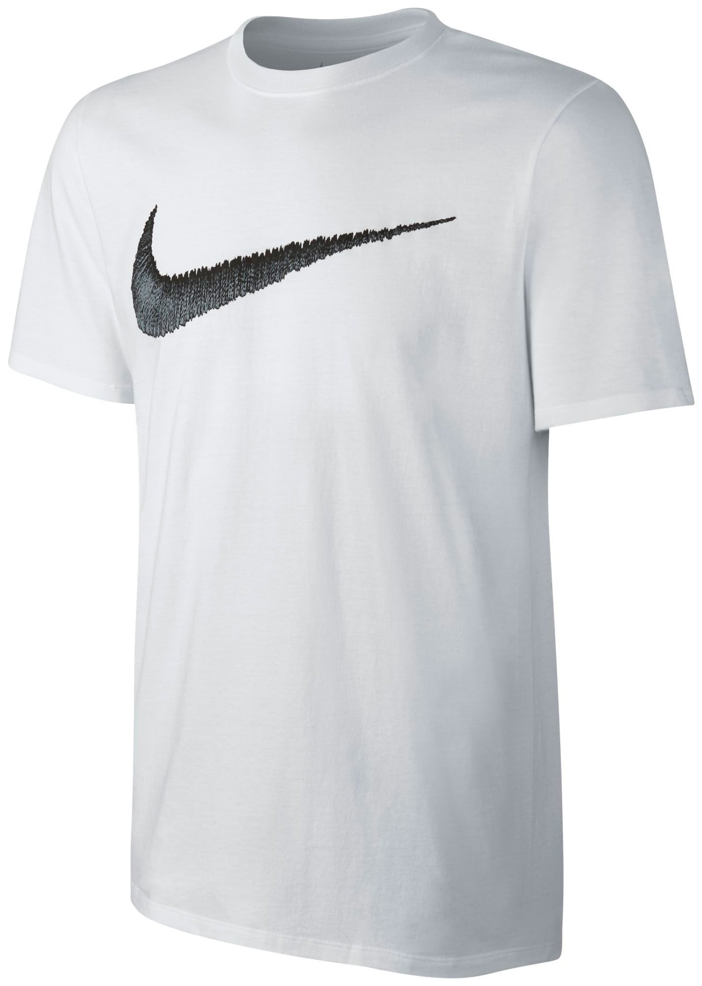 Nike Men's Hangtag Swoosh Graphic T-Shirt - White/Black - Size M ...