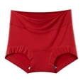 thumbnail image 2 of Lumtrix Women's Cotton Underwear Mid Rise Boy Shorts Full Coverage Soft Stretch Cotton Panties Comfort Briefs Red L, 2 of 5