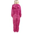 thumbnail image 5 of Blotona Women Juniors Fleece Plush Warm Hooded Pajamas Jumpsuit Thick Plush Sleeping Romper with Bear Ear Hat Autumn Winter Long Sleeve Solid Color Loose Casual Sleepwear Homewear, 5 of 5