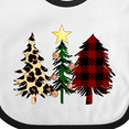 thumbnail image 4 of Inktastic Three Christmas Trees in Plaid and Leopard Print Boys or Girls Baby Bib, 4 of 4