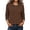 Coffee-07, variant on Perfectbot Women's Raglan 3/4 Sleeve Tee Contrast Trim Henley Neck Casual Fall Everyday T-Shirt
