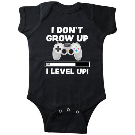 

Inktastic I Dont Grow Up I Level Up with Game Controller White Gift Baby Boy or Baby Girl Bodysuit