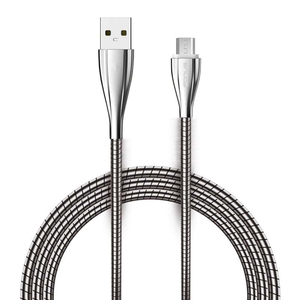 6ft Long USB Cable Charger Power Sync Cord Metal Braided Micro-USB Wire [Zinc Alloy Connectors] [Fast Charge] X6Q Compatible With Motorola Moto G5 PLUS (XT1687) G4 Play E5 Play E4 PLUS