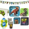 Party City Jurassic World Tableware Kit and Supplies, with Table Covers, Plates, Cups, Napkins, Utensils, and More