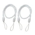 thumbnail image 1 of 2 alzapaños para cortinas con borlas y cuerda trenzada para decoración de sala de estar y dormitorio. Blanco 1, 1 of 9