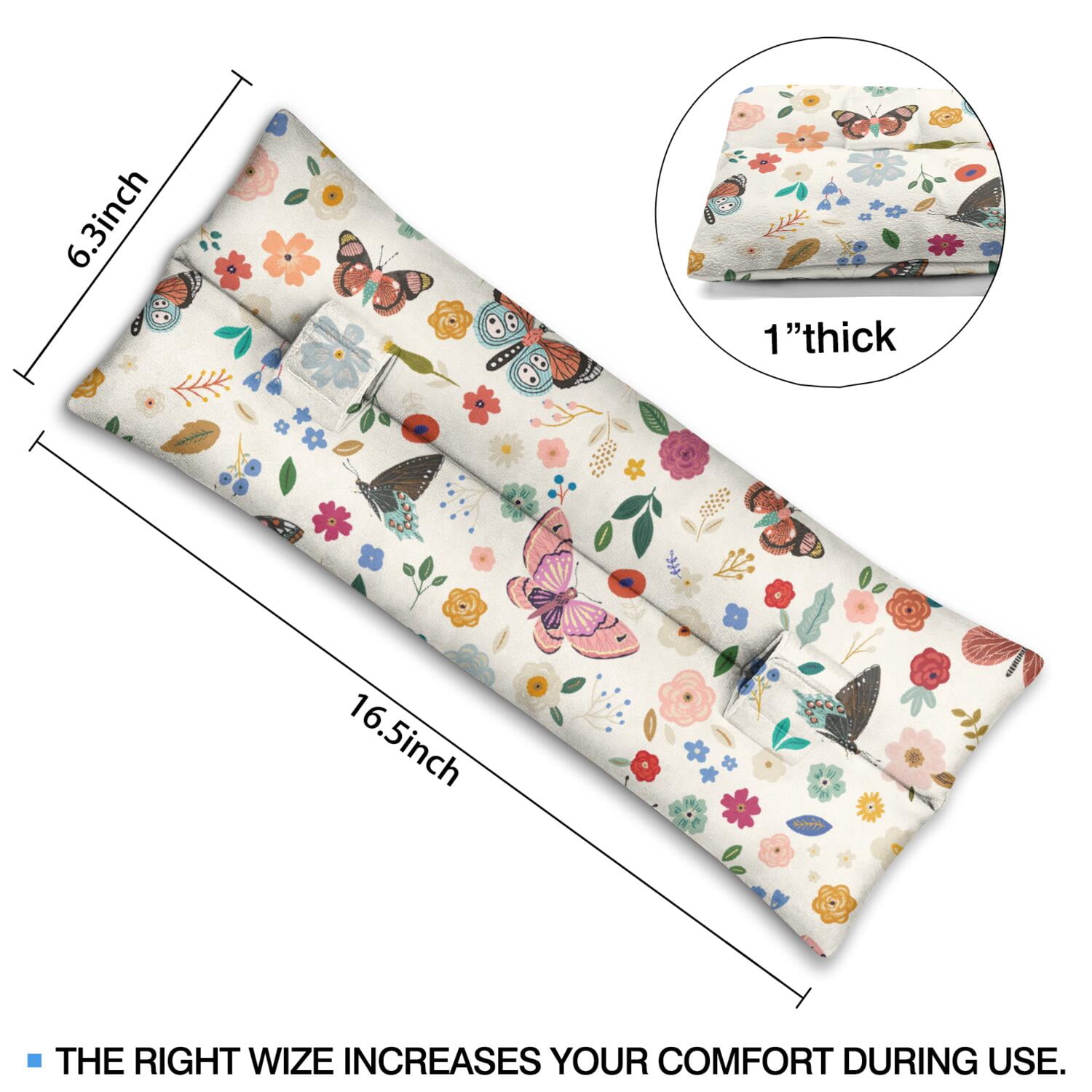 Garden Butterfly Seatbelt Cushion - Soft Post-Surgery Recovery Pillow for Mastectomy & Heart Procedures - Floral Car Travel Pad