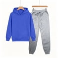 thumbnail image 5 of Stamzod Kids Clothes Girls Boys Outfits 2 Piece Long Sleeve Hooded Sweatshirt and Joggers Set Fall Casual Sweatsuits Sets Size 1-15 Blue B 11-12Years, 5 of 10