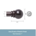 thumbnail image 3 of Kenney Hamlin Premium Steel Decorative Window Double Curtain Rod, 36-66" Adjustable Length, 1" Dia., Weathered Brown, 3 of 5