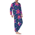 thumbnail image 2 of Sikiie Bright Turtles Mens Pajama Set, Soft Warm Long Sleeve Sleepwear, Cozy Button-Down Pjs for Men-X-Large, 2 of 7