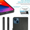 thumbnail image 6 of CoverON For Apple iPhone 14 Plus Leather Case, RFID Blocking Wallet 6x Card Slot Holder Cover Flip Folio Phone Pouch, Black, 6 of 7