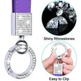 thumbnail image 2 of Bling Car Keychain For Women, Keyrings For Car Keys, Leather Key FOB Keychain Holder, Car Key Accessories With Crystal Rhinestones And 2 Key Rings - Black, 2 of 8