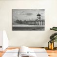 thumbnail image 3 of Elephant Stock Pier At Huntington Beach Wall Art - Horizontal Canvas Wall Art - Living Room Wall Decor - Places Canvas - Gray And Black Decor - 12" x 8", 3 of 8