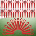 thumbnail image 1 of 50 piezas de cuchillas de repuesto para bordeadora, cuchillas de plástico para cortacésped, cuchillas de plástico de repuesto para cortadora, Jskee rojo kaili Sencillez, 1 of 5