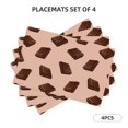 thumbnail image 2 of Placemats Set Of 4 / 6, Chocolate Chunk Brown Print Placemats For Dining Table Indoor/Outdoors Heat Resistant Washable Placemats 18" X 12", 2 of 8